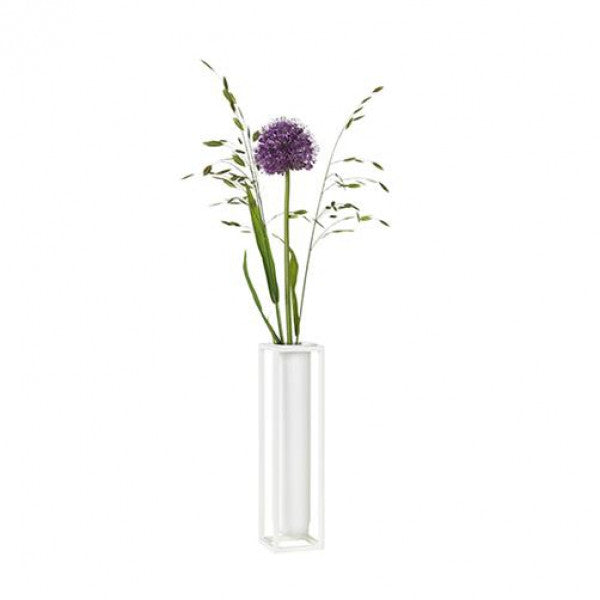 Kubus Vase - Flora - Hvid - H24x6x6cm - by Lassen