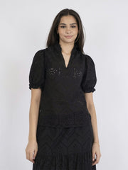 Odesa Embroidery Blouse - Black - Neo Noir