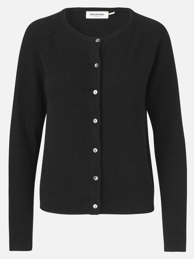 Wool & Cashmere Cardigan - Long Sleeve - Black - Rosemunde