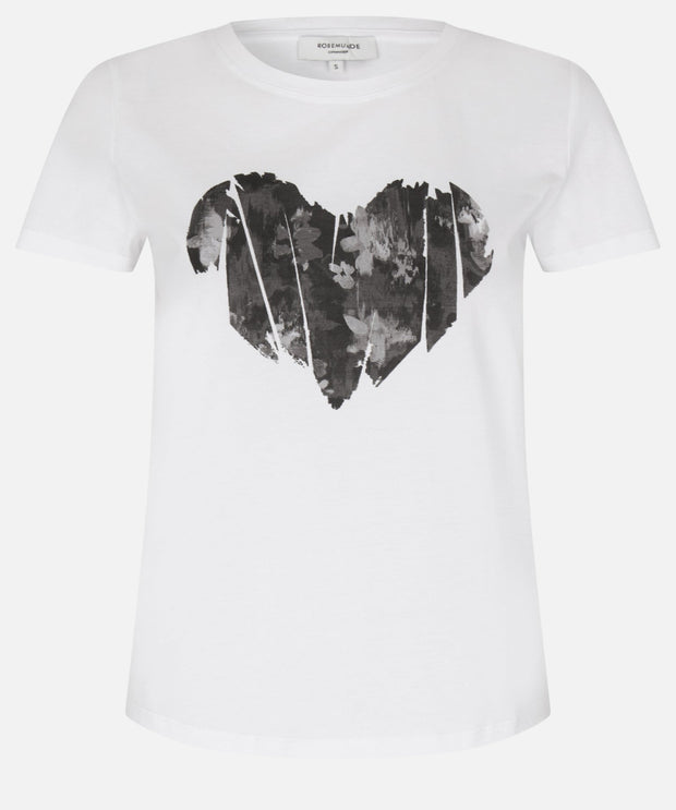 Organic T-shirt - Grey Heart Print - Rosemunde