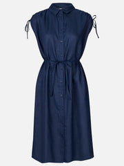 Linen Shirt Dress - Navy - Rosemunde