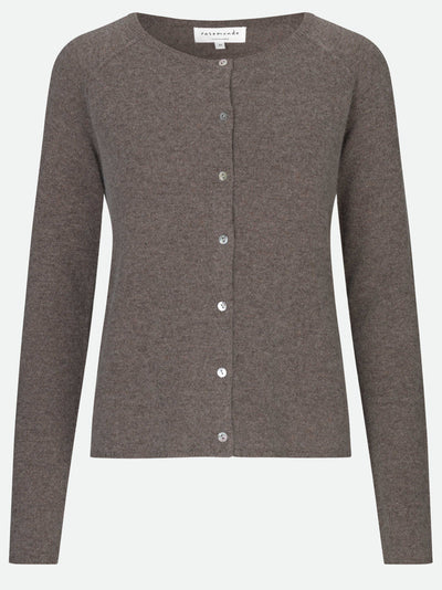 Wool & Cashmere Cardigan - Brown Grey Melange - Rosemunde