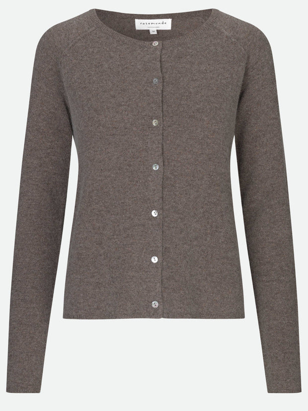 Wool & Cashmere Cardigan - Brown Grey Melange - Rosemunde