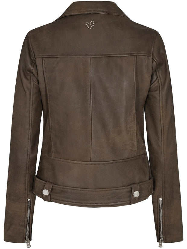 MM Almina Leather Jacket - Skind - Jakke - Slate Black - Mos Mosh