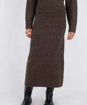 Ashanti Knit Skirt - Brown Melange - Neo Noir