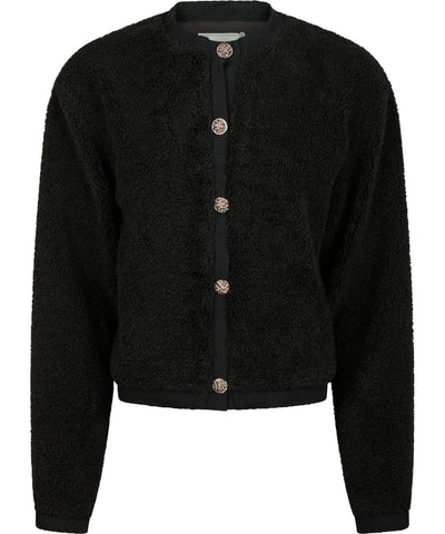 Limo Fluffy Knit Cardigan - Black - Neo Noir