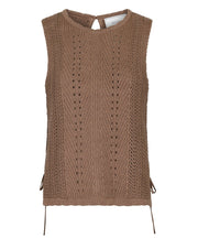 Aritza Crochet Knit Top - Dusty Brown - Neo Noir