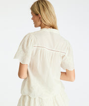 Micheline Embroidery Blouse - Off White - Neo Noir