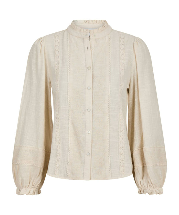 Marlowe Deco Blouse - Ivory - Neo Noir