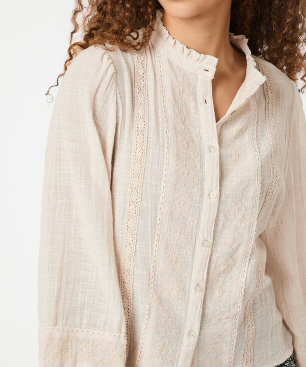 Marlowe Deco Blouse - Ivory - Neo Noir