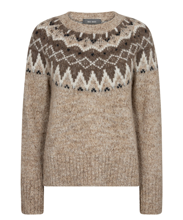 MMSidsel Warm Knit - Strik - Tannin - Mos Mosh