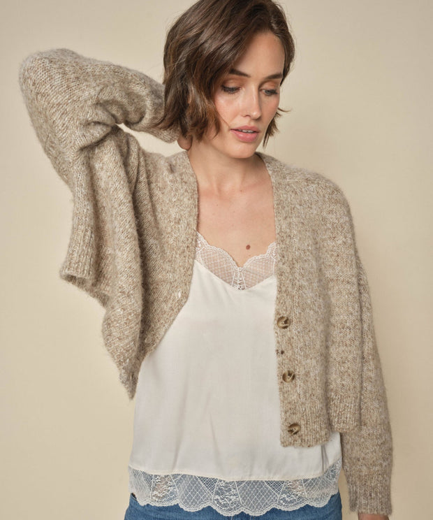 MMZela Warm Knit Cardigan - Tannin - Mos Mosh