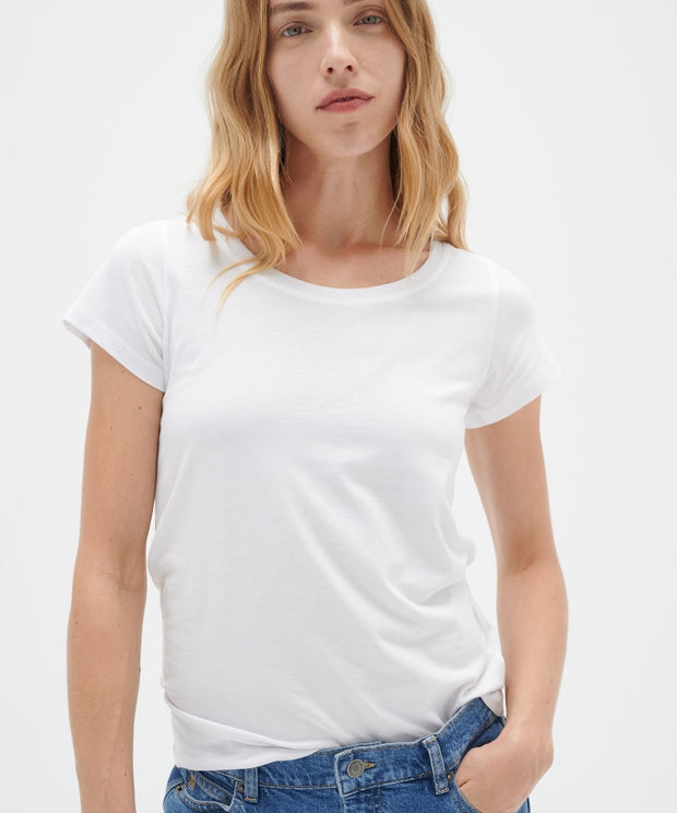 Rena T-shirt - O- udskæring - White - InWear