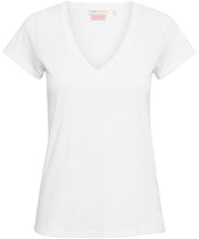 Rena V T-shirt - V-udskæring - White - InWear