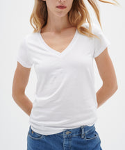 Rena V T-shirt - V-udskæring - White - InWear