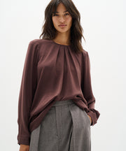 DotaIW Pleat Blouse - Brown Puce - InWear