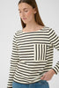 DellaIW T-shirt - WhisperWhite/BlackStripe - InWear
