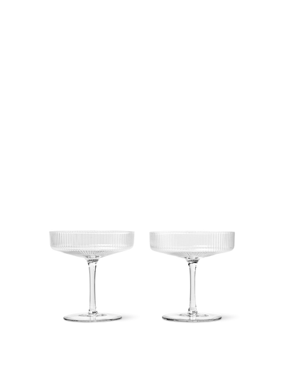 Ripple Champagne Saucers - Set of 2 - Clear - Ferm Living