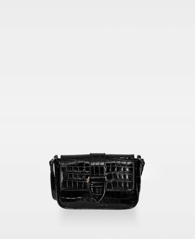 April - Small Crossbody Bag - Croco  Black - Decadent Copenhagen