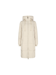 Nova Square Down Coat - Dunfrakke - Wood Ash - Offwhite - Mos Mosh