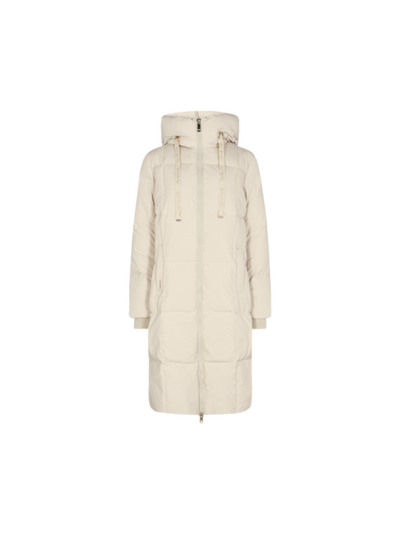 Nova Square Down Coat - Dunfrakke - Wood Ash - Offwhite - Mos Mosh