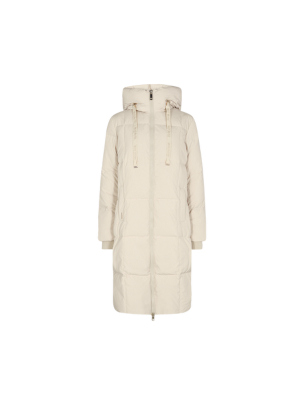 Nova Square Down Coat - Dunfrakke - Wood Ash - Offwhite - Mos Mosh