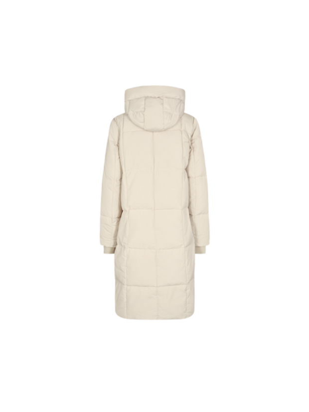 Nova Square Down Coat - Dunfrakke - Wood Ash - Offwhite - Mos Mosh