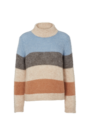 Caterina Sweater - Asleigh Blue/Dark Grey Melange/Tobacco Brown - Basic Apparel