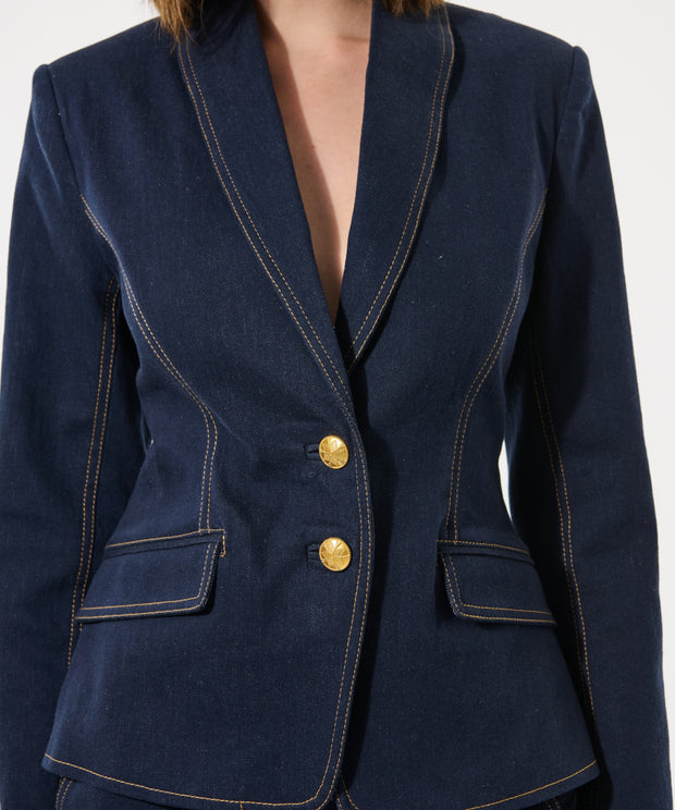 ZinsasDea - Classic Blue - Blazer with Revers Collar - Dea Kudibal