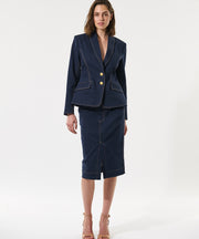 ZinsasDea - Classic Blue - Blazer with Revers Collar - Dea Kudibal