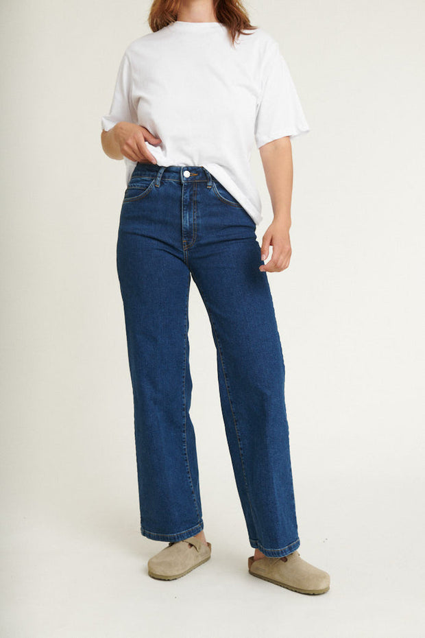 Enya Mid Blue Jeans - Mid Blue - Basic Apparel