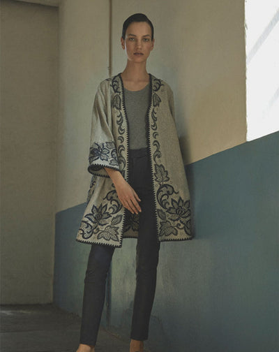 Everine - Kimono - Grey/Embroidery - Gustav