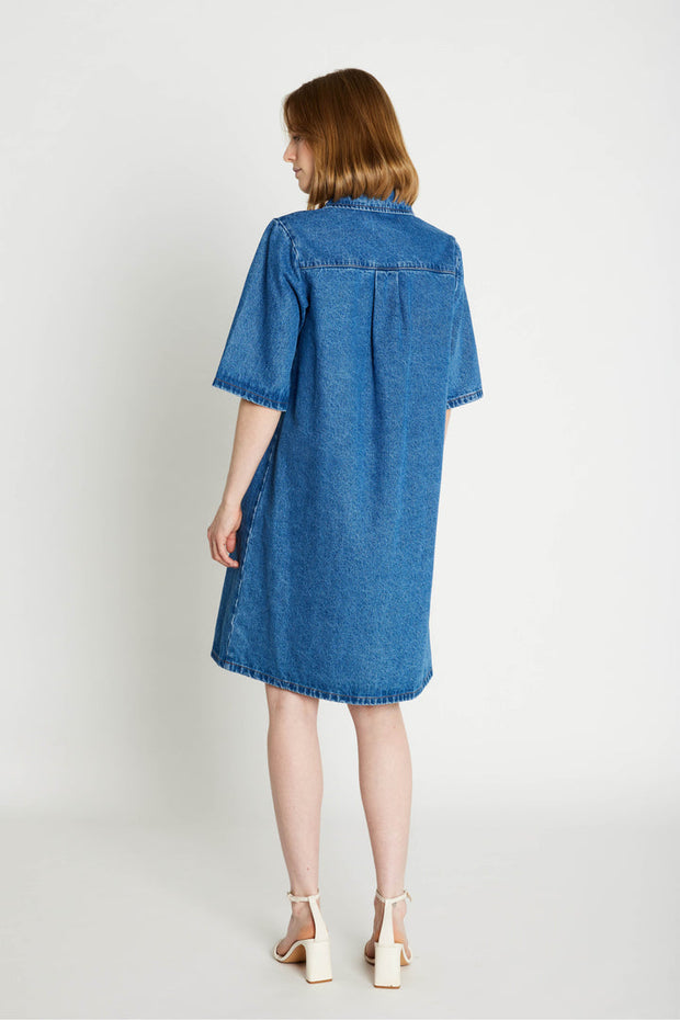 7582 Hella Denim Dress - Blue Denim - Rue de Femme