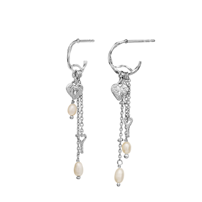 Idris Earrings - Forsølvet - Maanesten