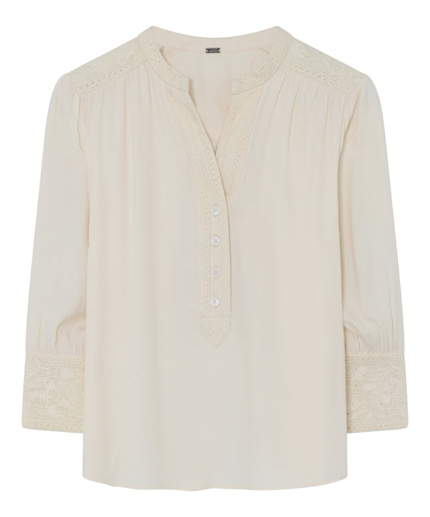 Jennie - Embroidery Blouse - Antique White - Gustav