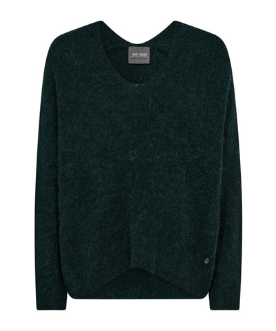 MMThora V-Neck Knit - Dark Pine - Mos Mosh