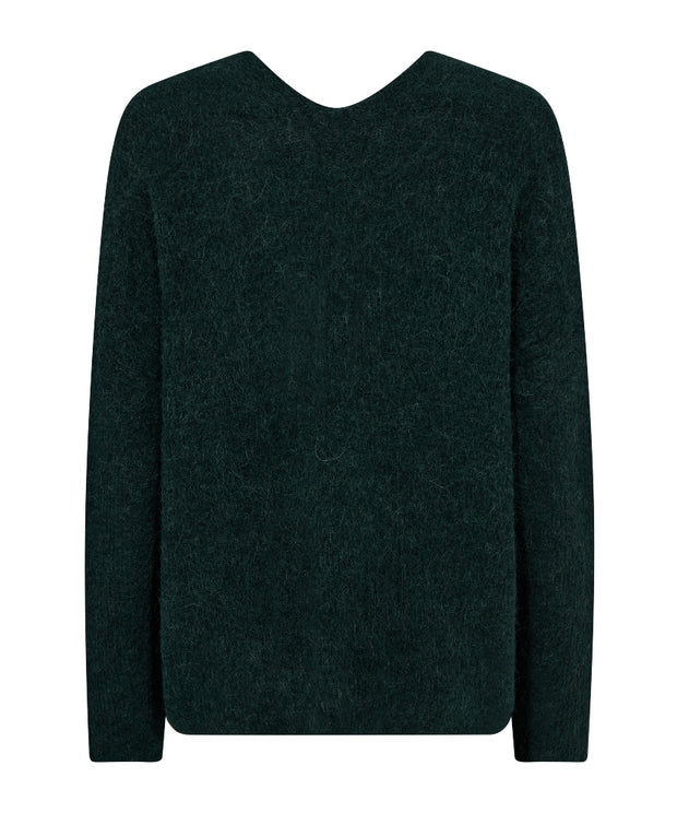 MMThora V-Neck Knit - Dark Pine - Mos Mosh