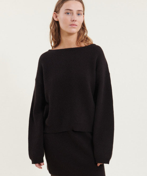 Lise Scoop Neck - Knit - Chocolate Torte - Basic Apparel