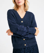 Magda - Lace Knit Cardigan - Blue Nights - Gustav