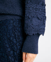 Magda - Lace Knit Cardigan - Blue Nights - Gustav