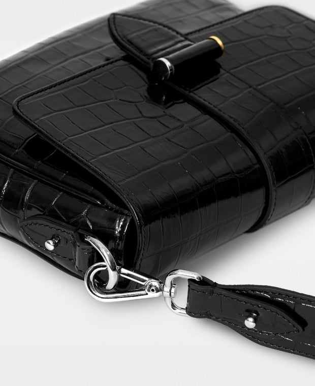 Haley Handbag - Croco Black - Decadent Copenhagen