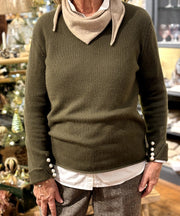 Abbelone Cashmere Sweater - Army - O´TAY