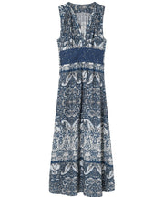 Róza - Long Dress - Denim Print - Gustav