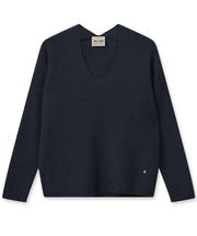 MMThora V-Neck Knit - Salute Navy - Mos Mosh