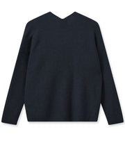 MMThora V-Neck Knit - Salute Navy - Mos Mosh