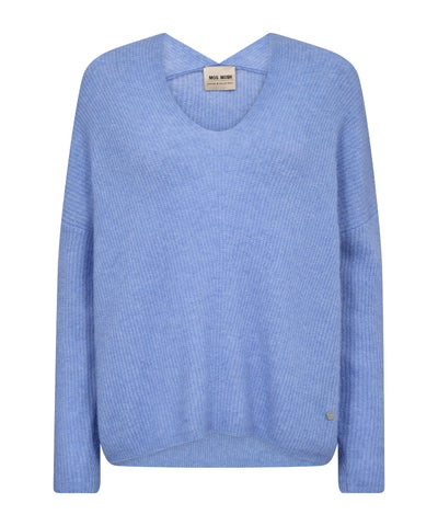 MMThora V-Neck Knit - Hydrangea - Mos Mosh