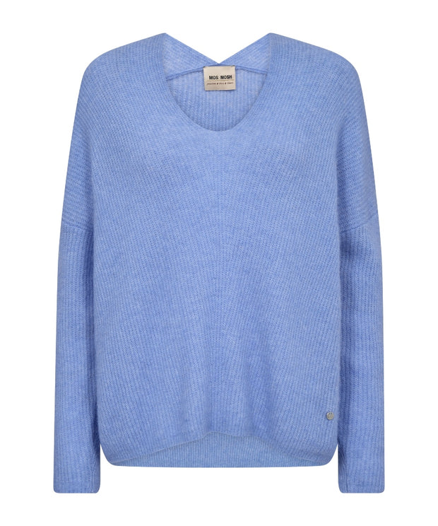 MMThora V-Neck Knit - Hydrangea - Mos Mosh