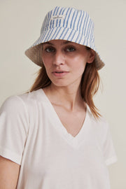 Trudie Bucket Hat - Birch/Classic Blue - Basic Apparel
