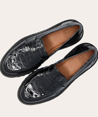 Loafers - Black Croco Patent 220 - Billi Bi