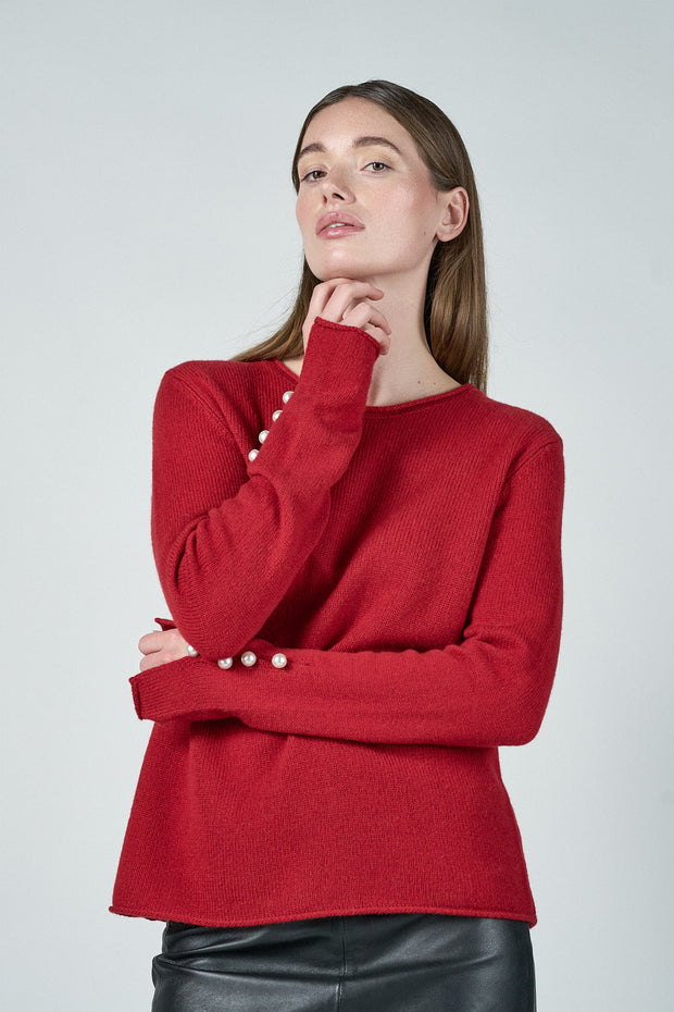 Abbelone Cashmere Sweater - Red - O´Tay